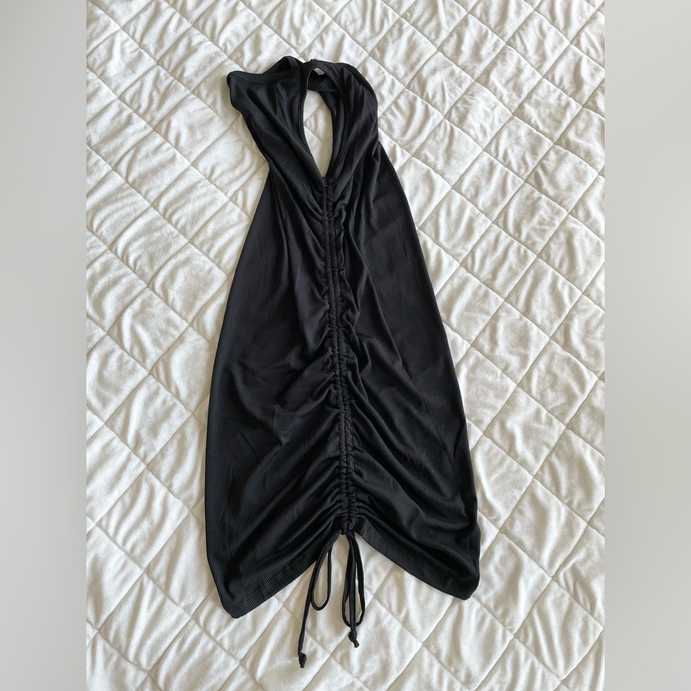 Sleeveless Bodycon Ruched Side Drawstring Mini Dress - Picture 6 of 6